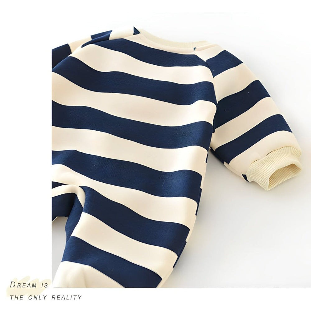 Cozy Unisex Baby Beer Romper – Fleece Gevoerde Katoenen Jumpsuit