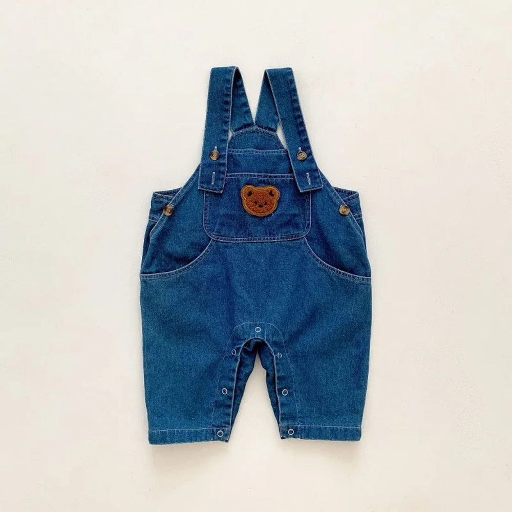 Denim Beer Baby 2-Delige Set – Jumpsuit met Gestreept Shirt