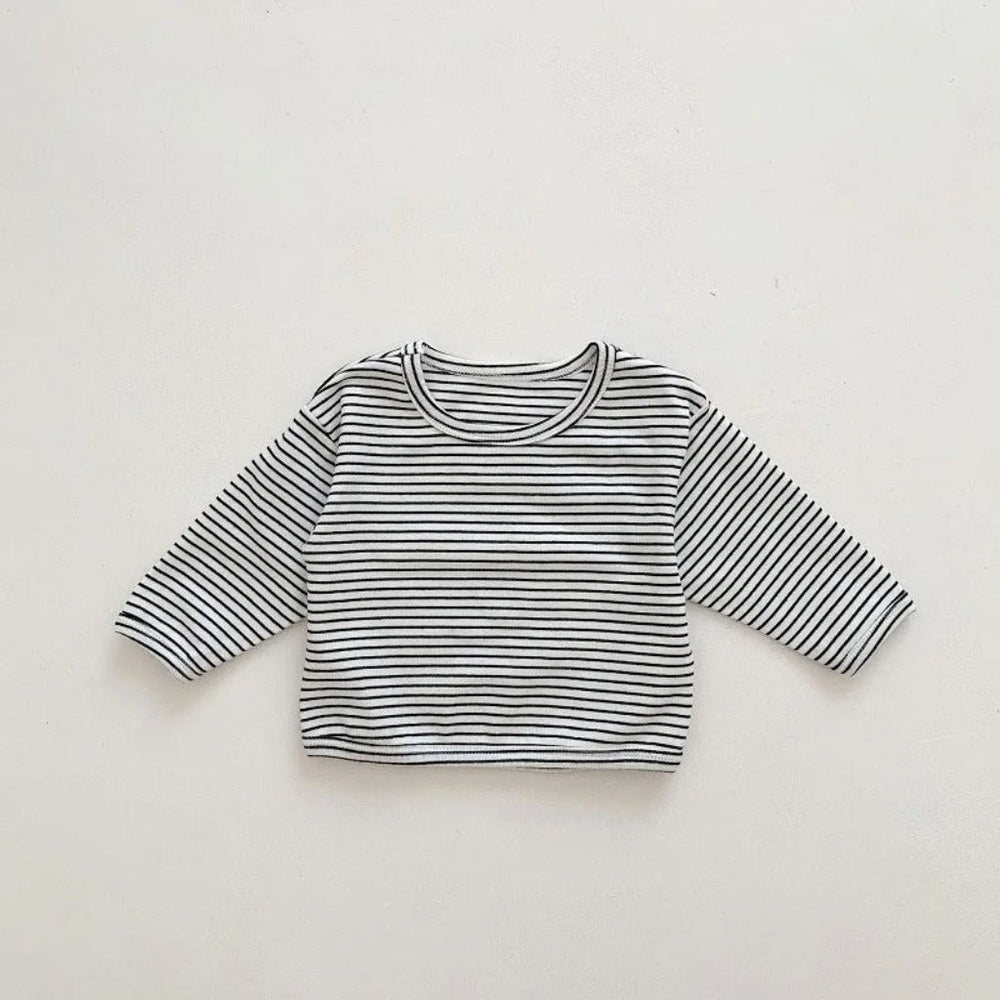 Denim Beer Baby 2-Delige Set – Jumpsuit met Gestreept Shirt