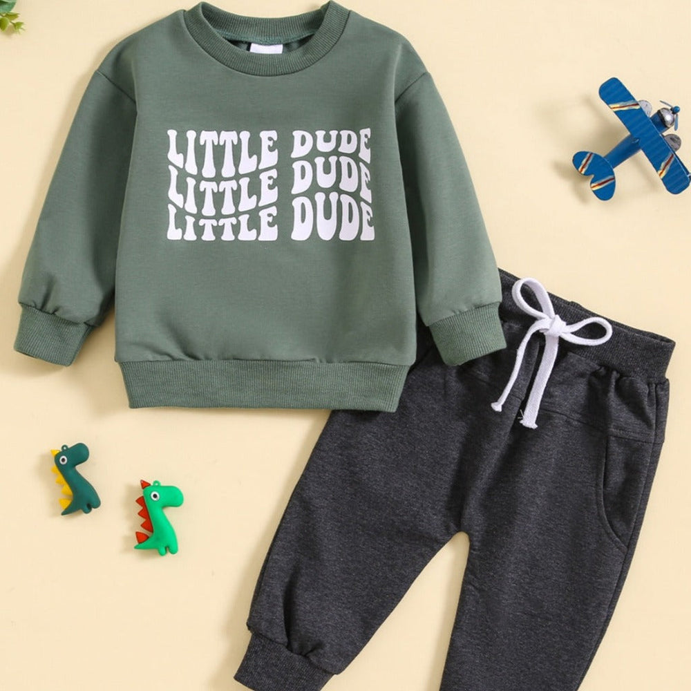 Little Dude Baby & Peuter 2-Delige Set – Comfortabele Sweater & Joggingbroek