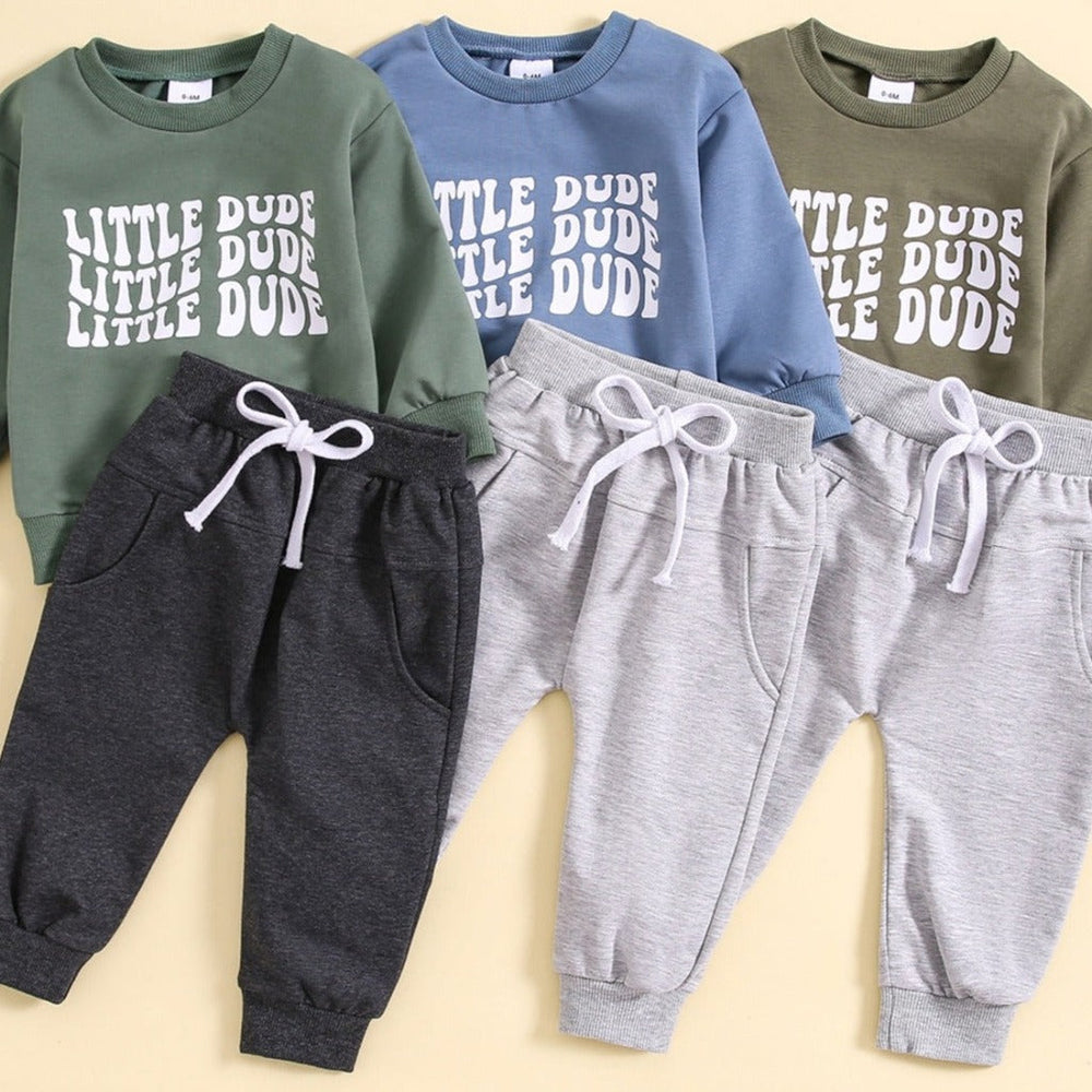 Little Dude Baby & Peuter 2-Delige Set – Comfortabele Sweater & Joggingbroek