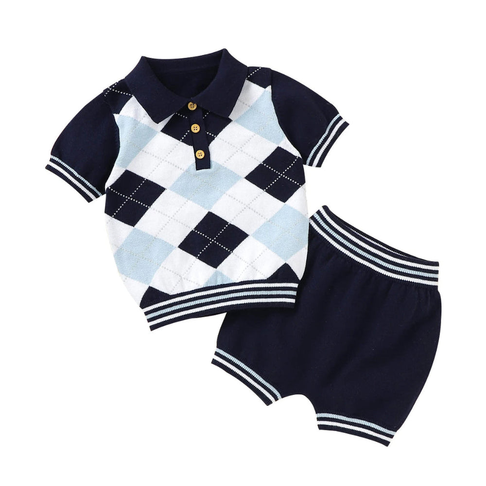Athens Jongens 2-Delige Set – Gebreide Polo met Short