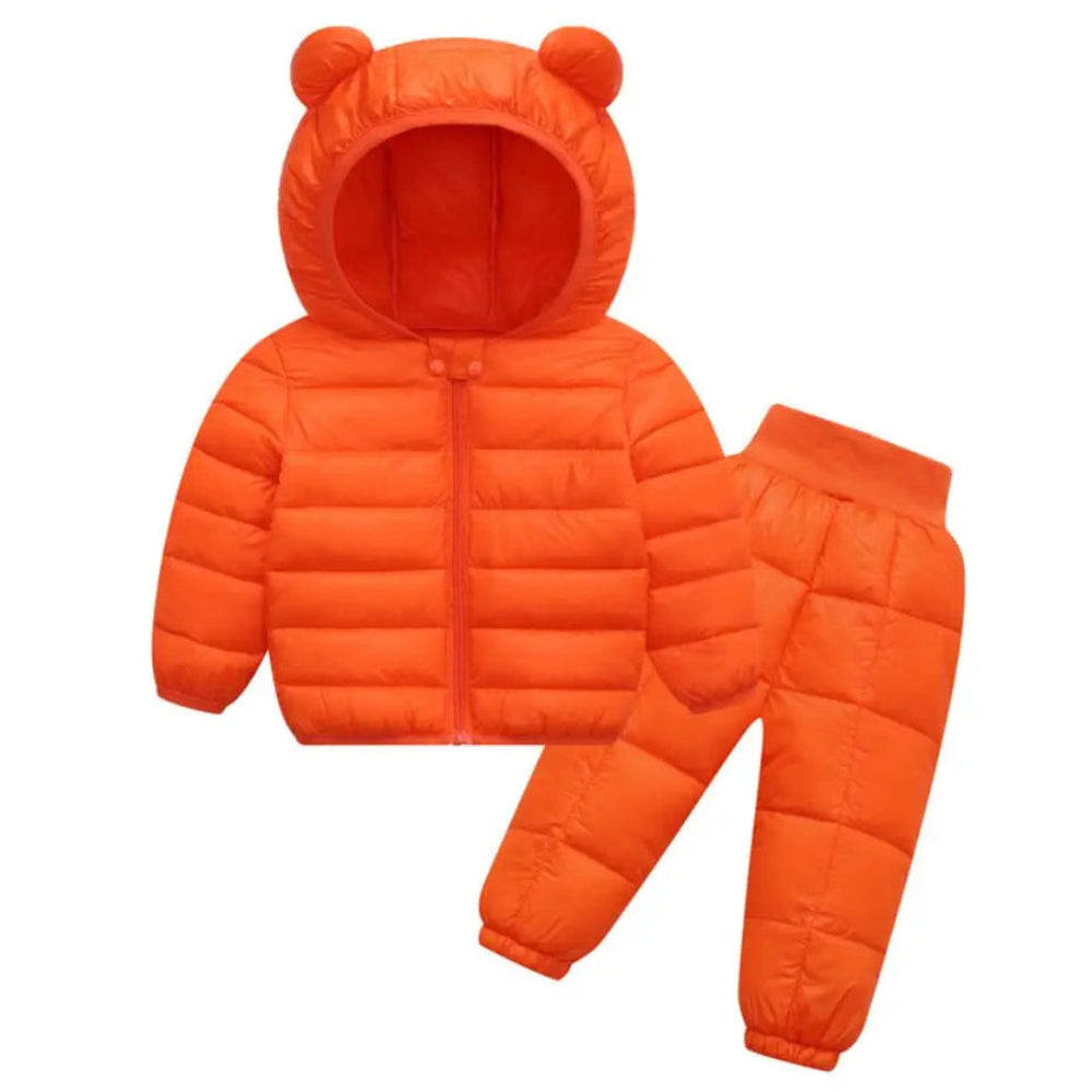 Kids Unisex Puffer Jas & Broek Set met Oortjes (2-Delig)