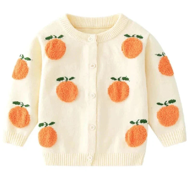 Kids Sinaasappel Vest in Crème – Speels & Comfortabel