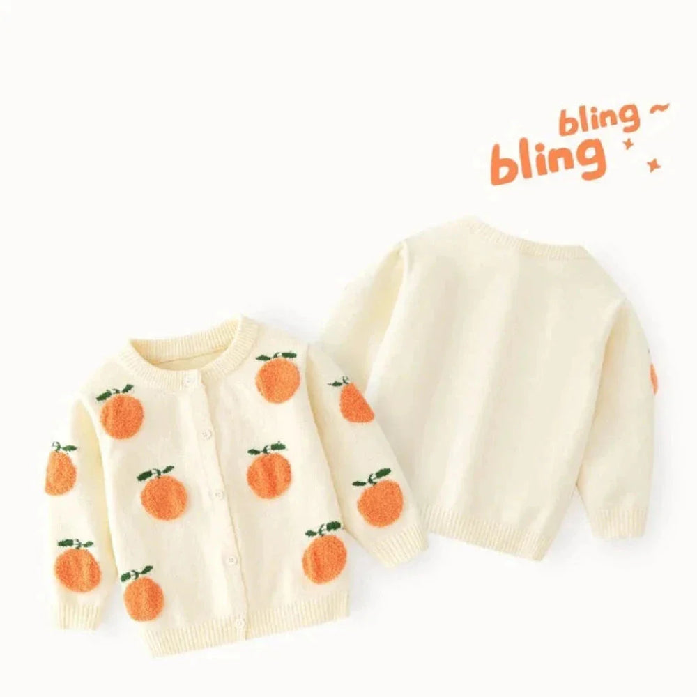 Kids Sinaasappel Vest in Crème – Speels & Comfortabel