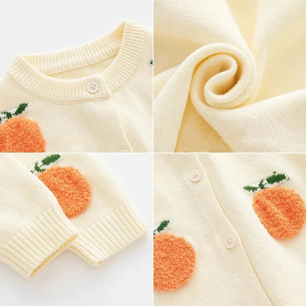 Kids Sinaasappel Vest in Crème – Speels & Comfortabel