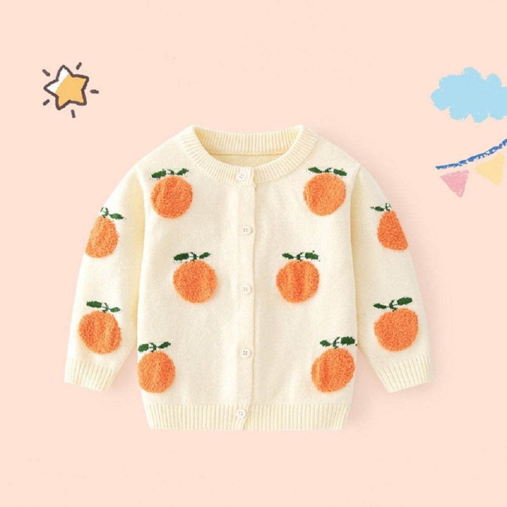 Kids Sinaasappel Vest in Crème – Speels & Comfortabel