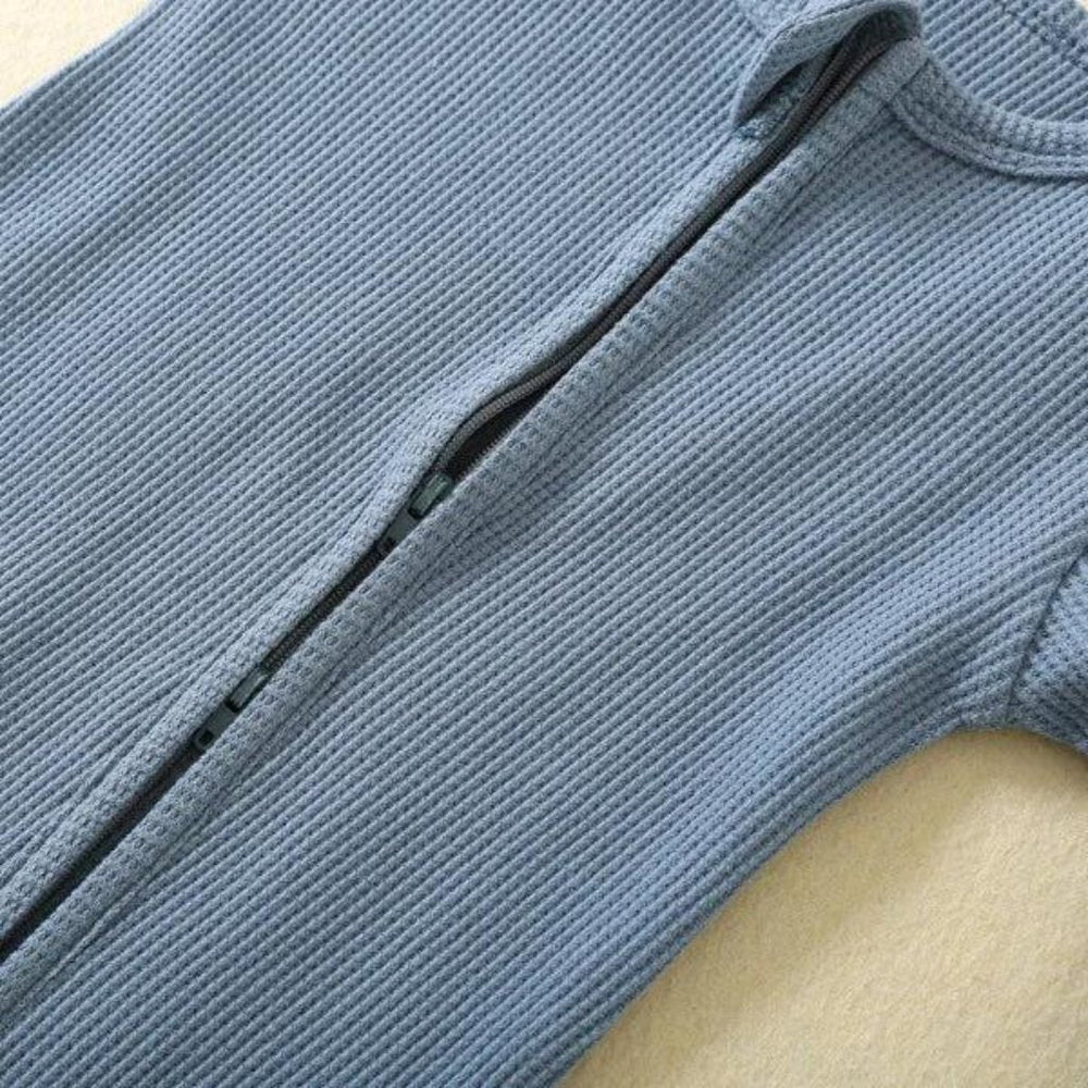 Biologisch Katoenen Baby Romper met Dubbele Rits