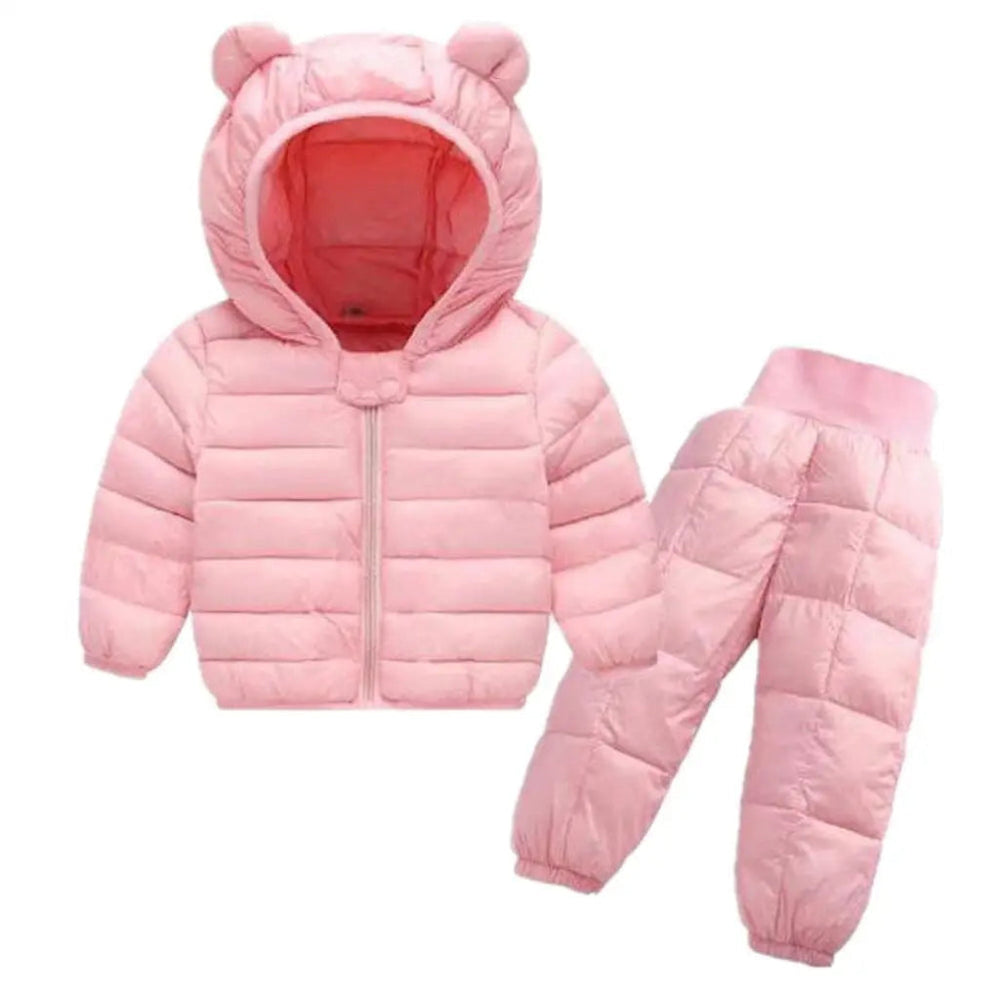 Kids Unisex Puffer Jas & Broek Set met Oortjes (2-Delig)