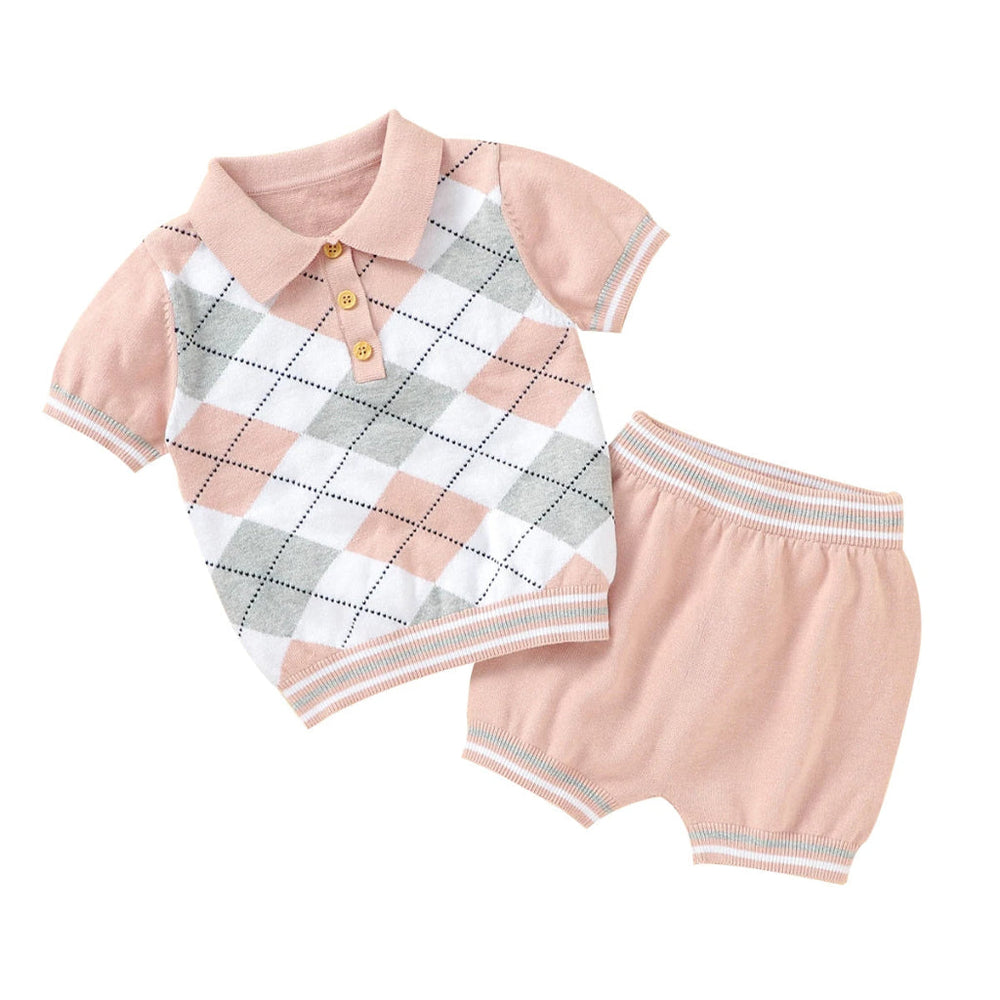 Athens Jongens 2-Delige Set – Gebreide Polo met Short