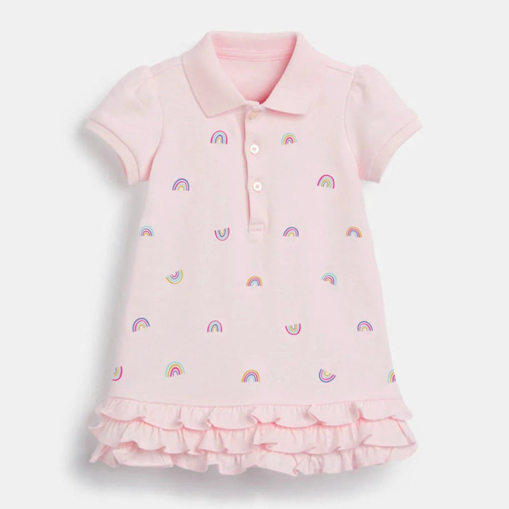 Pink Rainbow Meisjes Polo Jurk van 100% Katoen