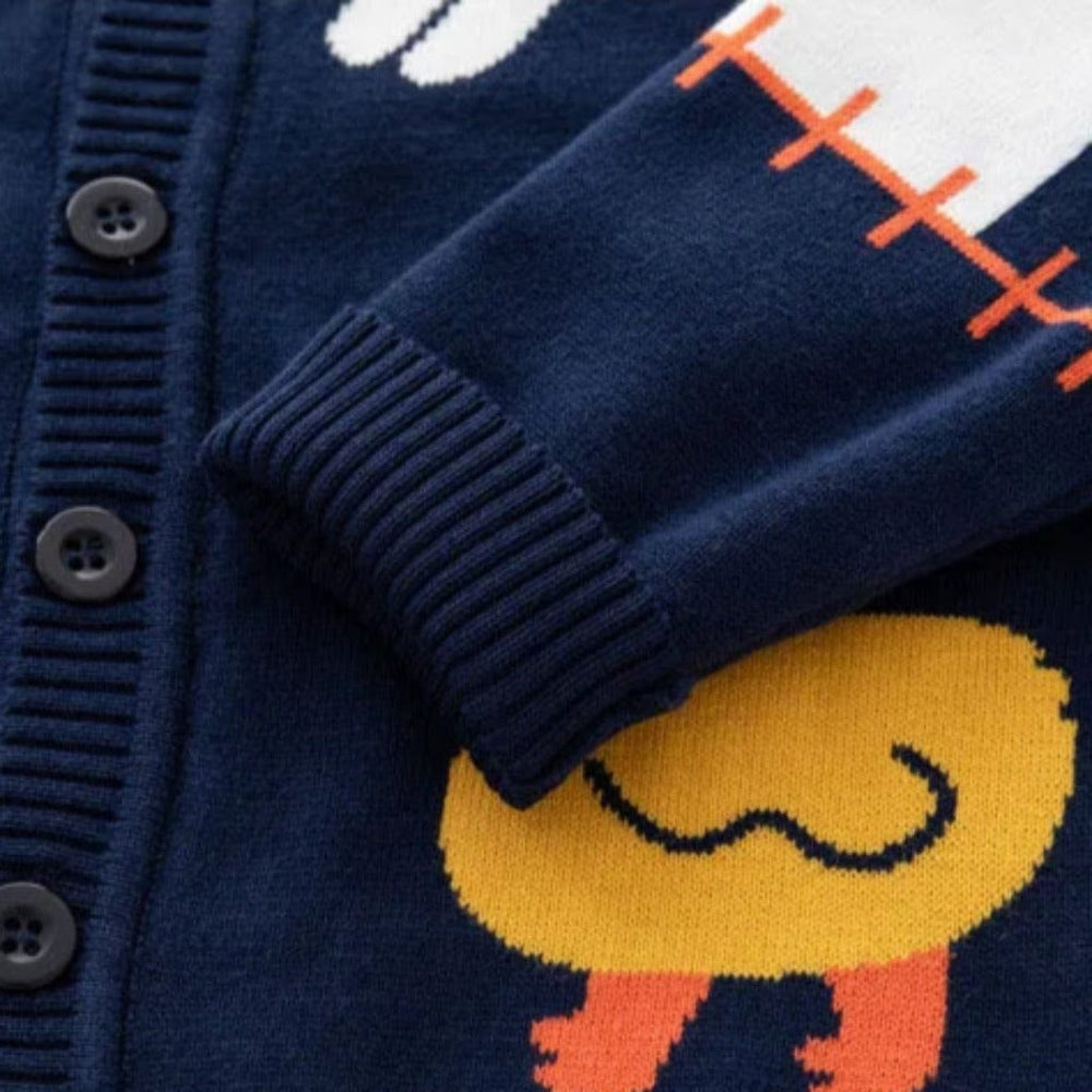 Playful Farm Animal Gebreid Jongens Vest van 100% Katoen