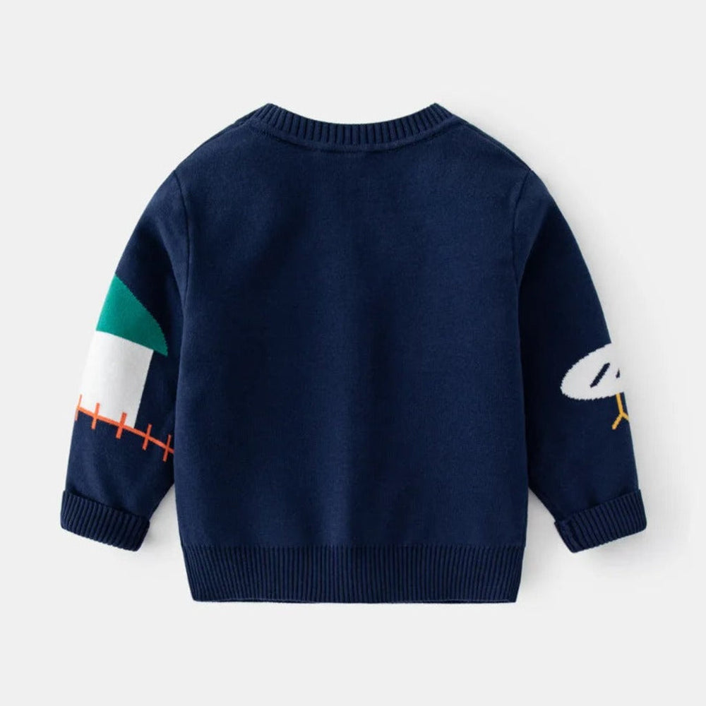 Playful Farm Animal Gebreid Jongens Vest van 100% Katoen