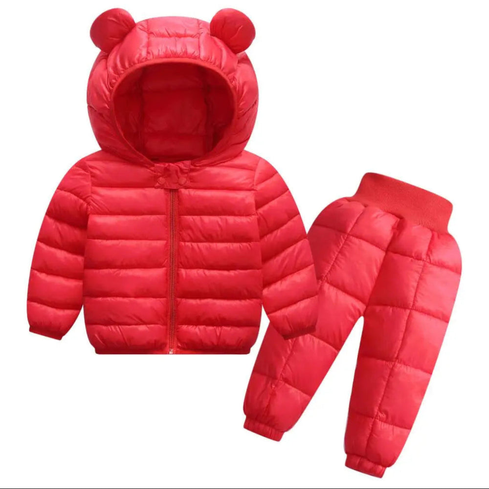Kids Unisex Puffer Jas & Broek Set met Oortjes (2-Delig)