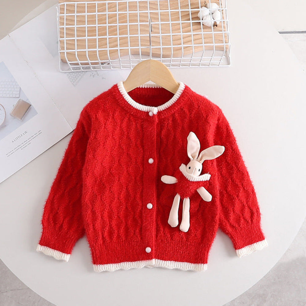 Bunny Boo Meisjes Vest van 100% Gebreid Katoen