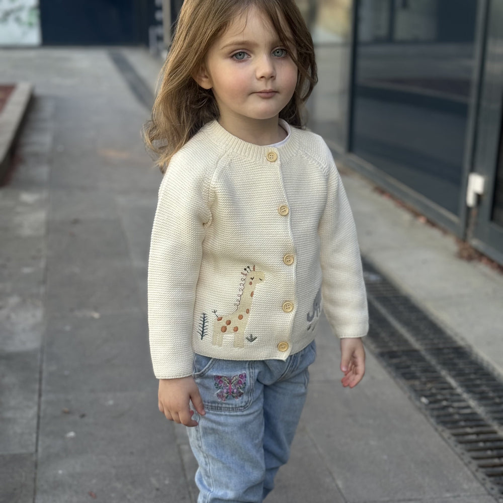 Baby Dieren Gebreid Vest – Zachte Katoenen Cardigan met Knopen
