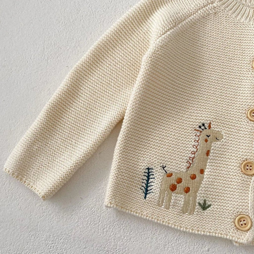 Baby Dieren Gebreid Vest – Zachte Katoenen Cardigan met Knopen