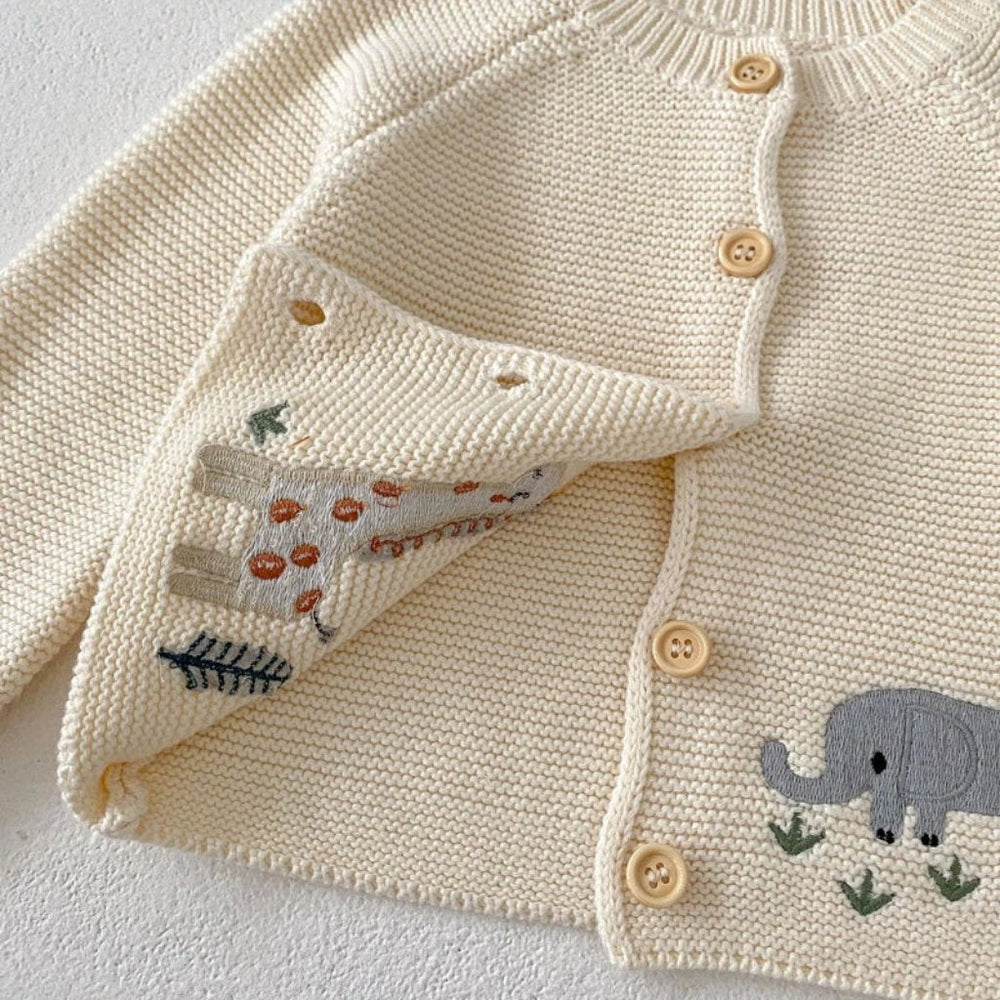 Baby Dieren Gebreid Vest – Zachte Katoenen Cardigan met Knopen