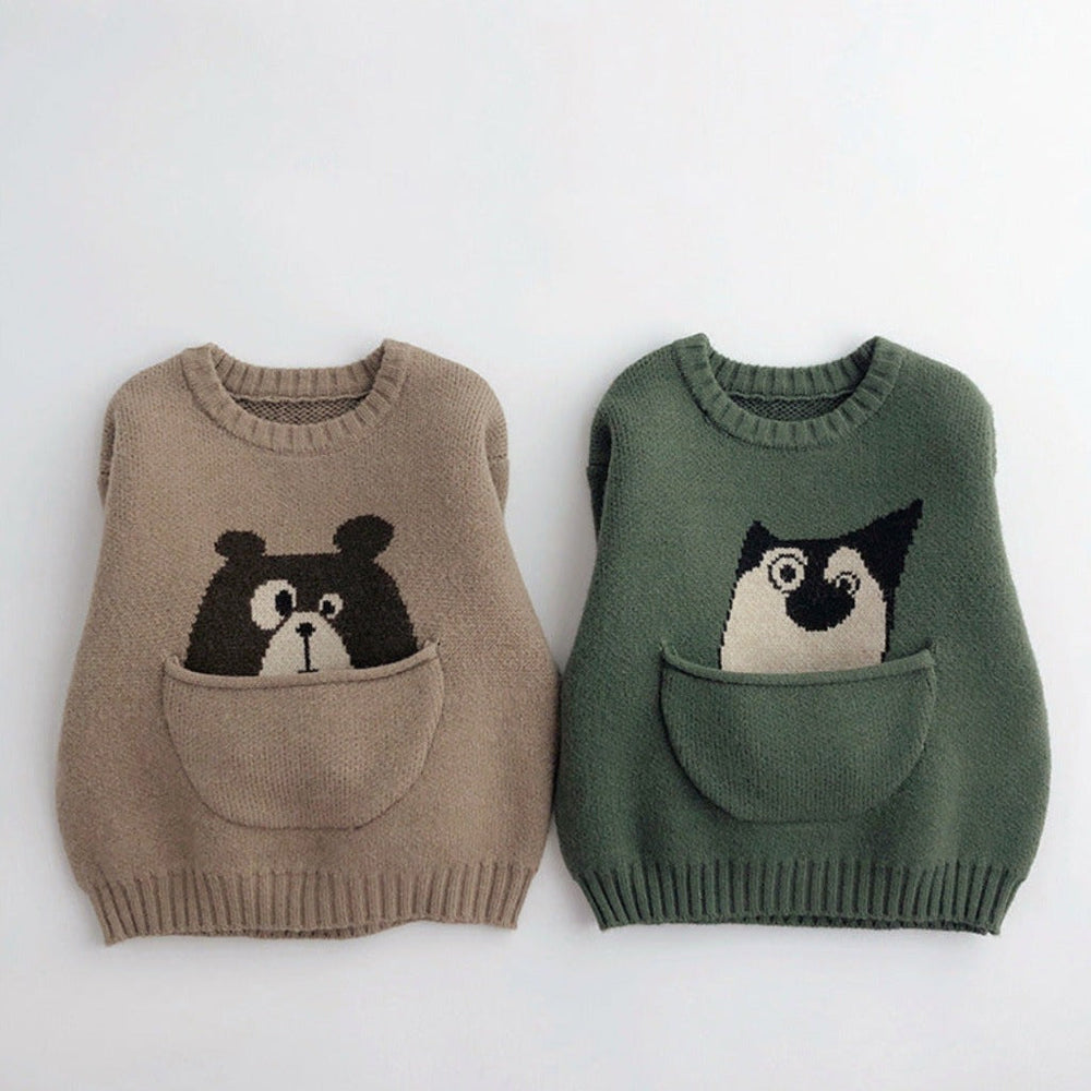 Unisex Dieren Wintertrui – Warme Gebreide Kindertrui