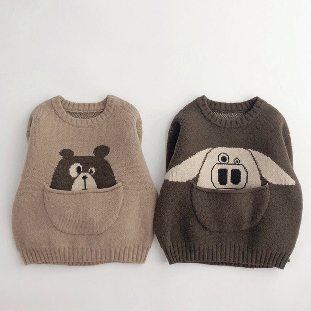 Unisex Dieren Wintertrui – Warme Gebreide Kindertrui