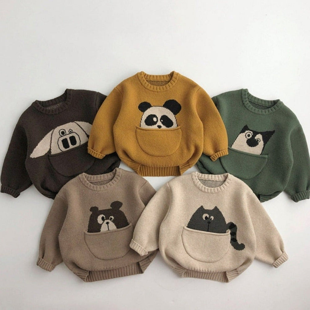 Unisex Dieren Wintertrui – Warme Gebreide Kindertrui