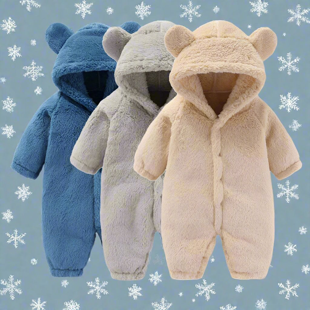 Teddy Bear Onesie voor Baby’s & Peuters – Zachte Fleece, Warm & Schattig met Capuchon (0-2 Jaar)