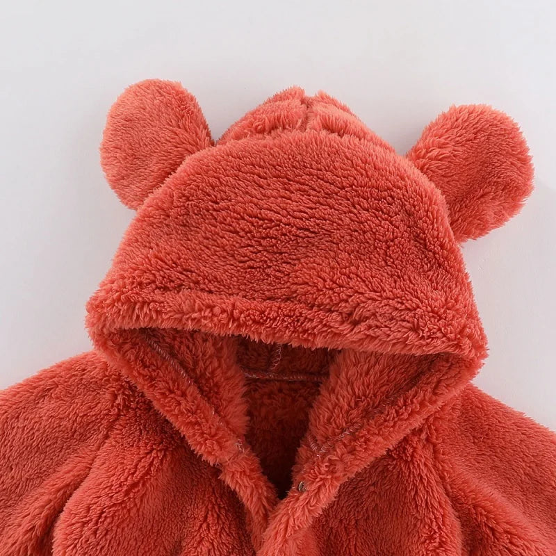 Teddy Bear Onesie voor Baby’s & Peuters – Zachte Fleece, Warm & Schattig met Capuchon (0-2 Jaar)