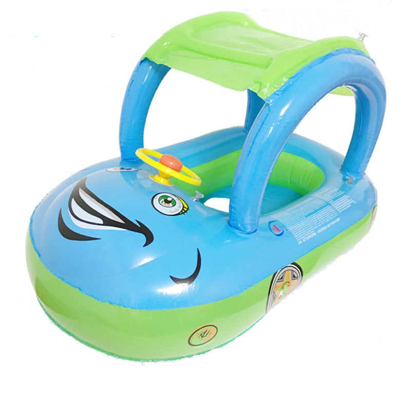AquaRider Baby Float Met Zonnescherm – Veilig Opblaasbaar Waterbootje voor Peuters