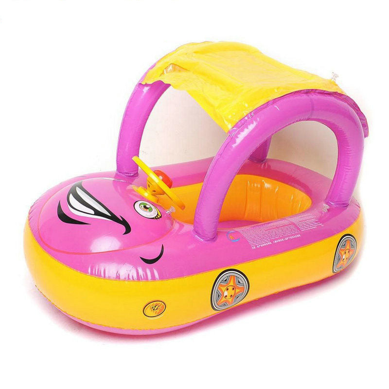 AquaRider Baby Float Met Zonnescherm – Veilig Opblaasbaar Waterbootje voor Peuters
