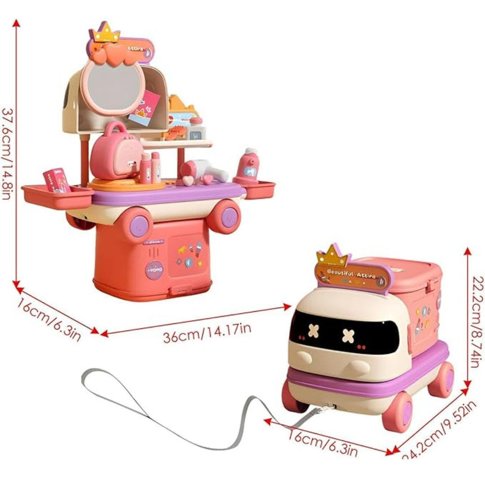 PlayWheels™ Rollenspel Truck - Keuken, Dokter & Make-up - Creatief Speelgoed voor Kinderen vanaf 3 Jaar