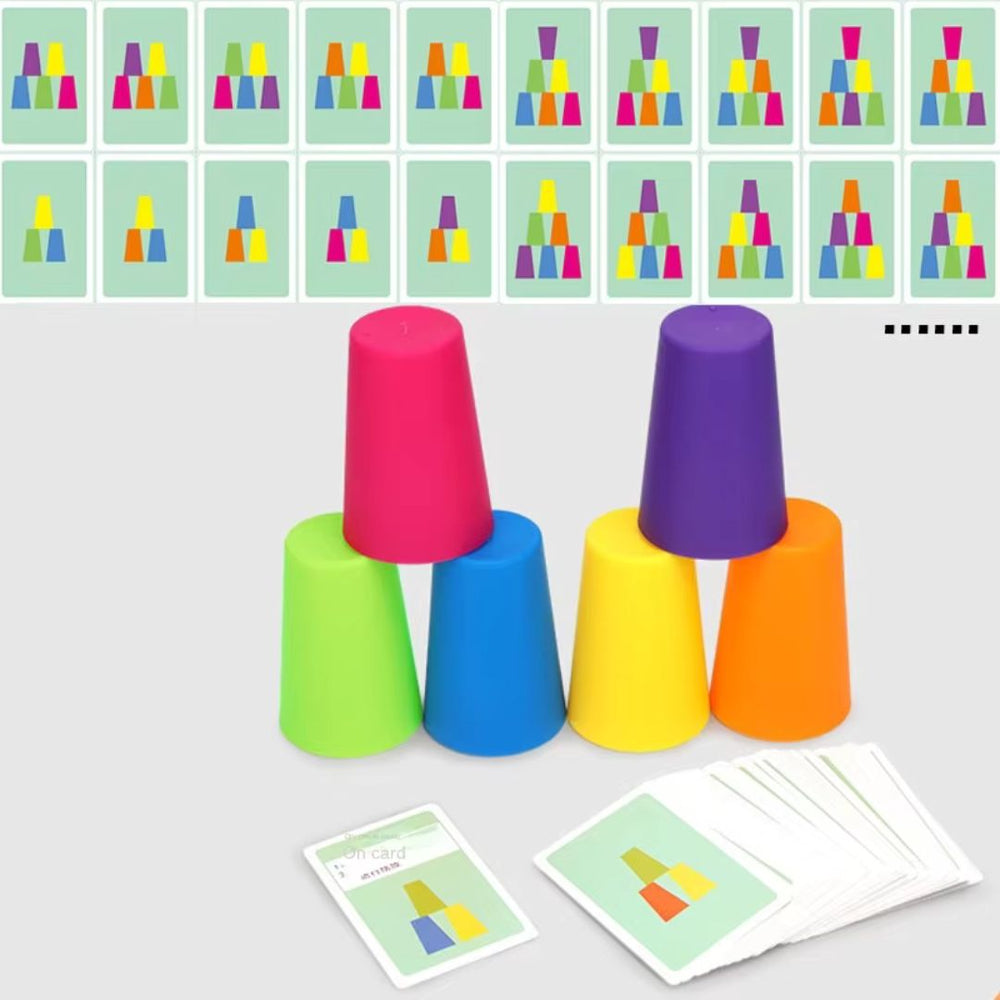Montessori Stapelbekers Spel - Kleurrijk Educatief Stapelspel voor Kinderen