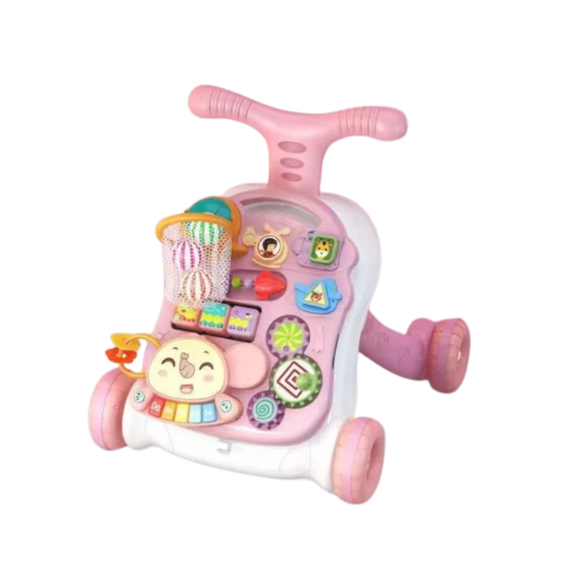 3-in-1 Baby Looptrainer & Speelcentrum – Veilig Leren Lopen & Spelen – Vanaf 7 Maanden