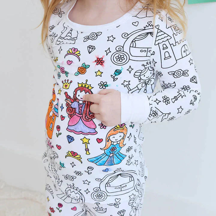 Kleur Pyjama Kind – DIY Pyjama Set met Textielstiften (3–8 Jaar)