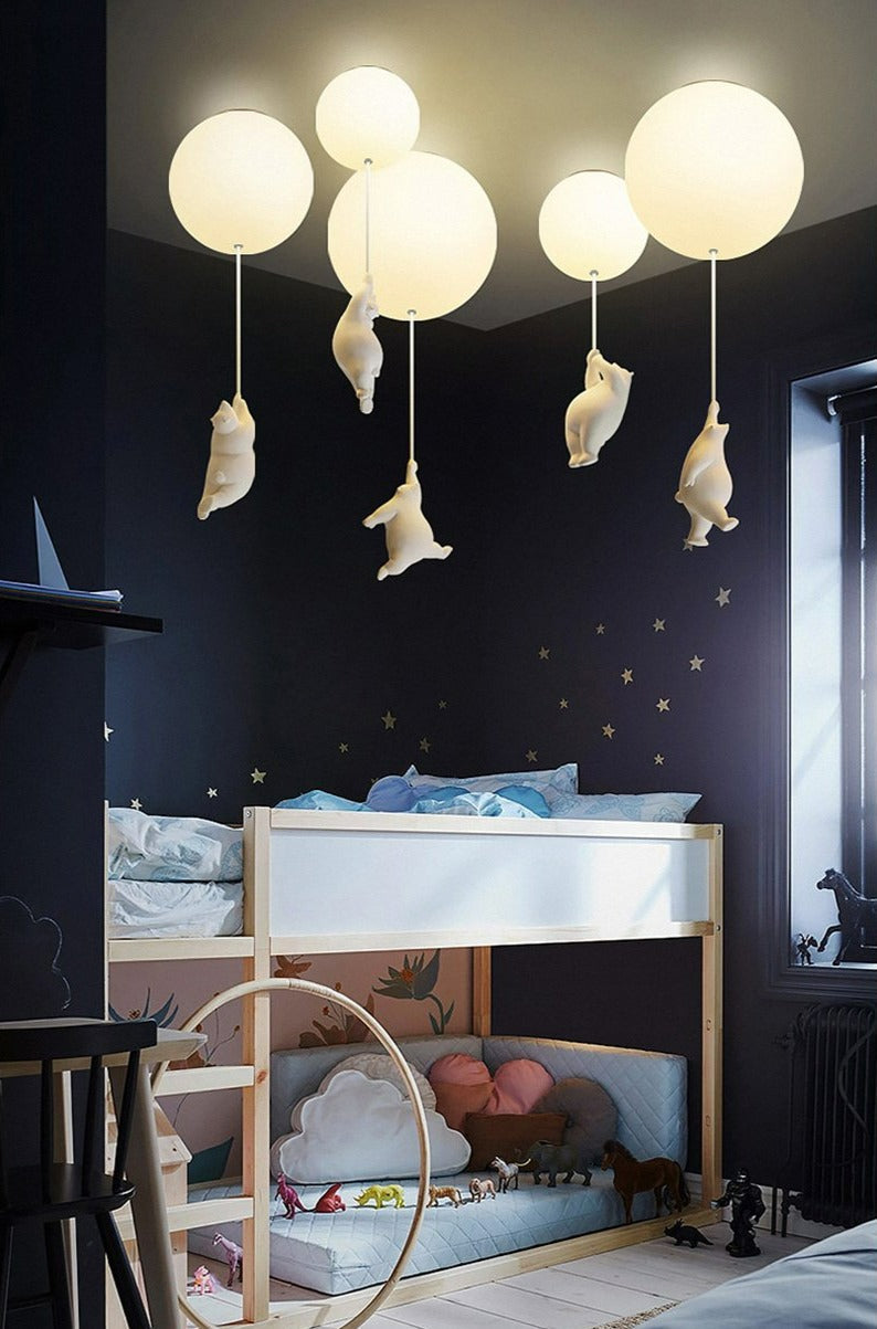 Kinderkamer Plafondlamp Beren & Ballonnen – Sfeervolle Verlichting