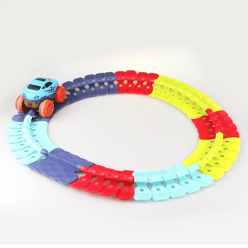 FunDrive FlexiTrack – Magnetische Autoracebaan voor Kinderen, Flexibele Circuits, Lichtfunctie & Educatief Speelplezier