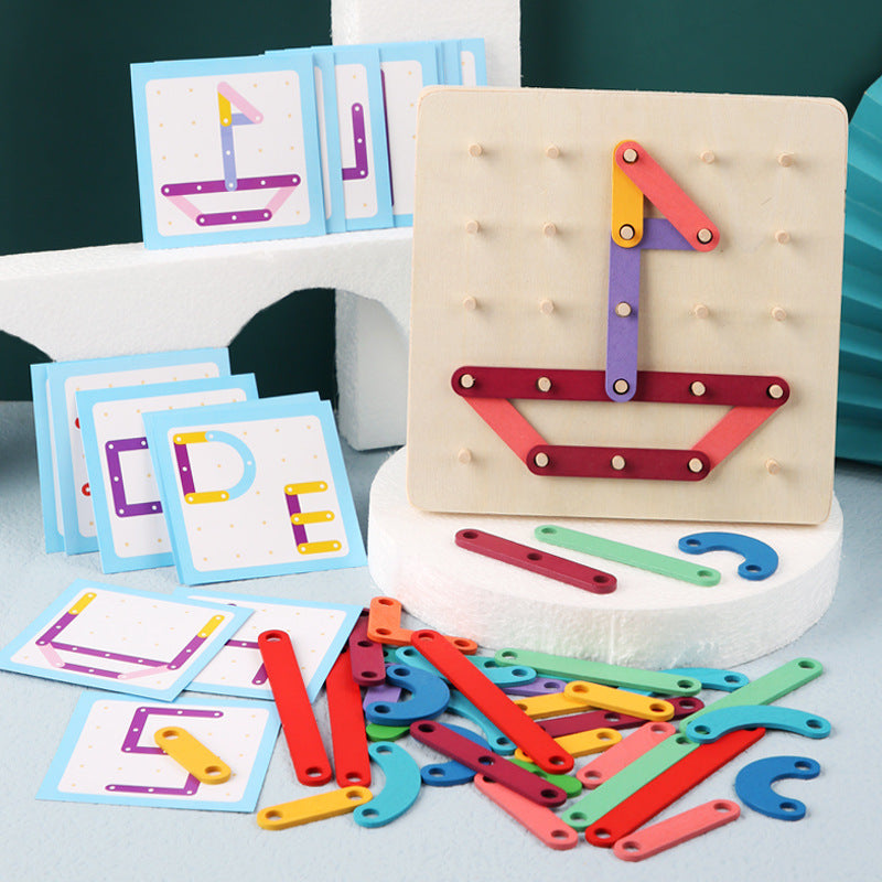 Lerivo Kids ImagiDots Creatiebord – Houten Montessori Prikbord voor Creatief en Educatief Spel