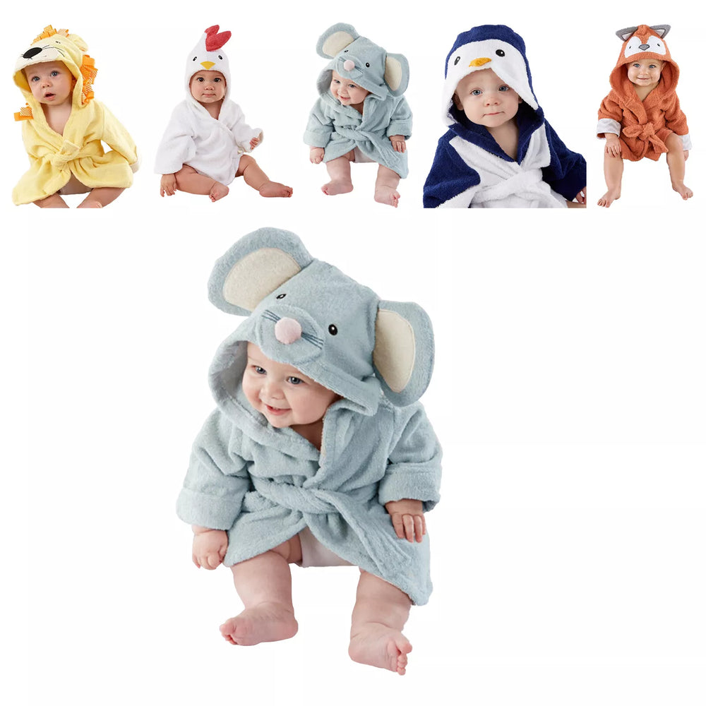 Baby Badjas met Capuchon – Zachte Badponcho met Dierendesign