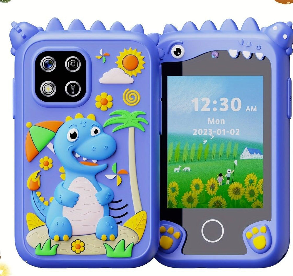 Kindvriendelijke speelgoedtelefoon dino met dubbele camera en 8GB SD – voor kinderen 3-10 jaar