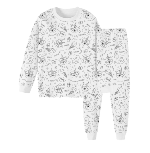 Kleur Pyjama Kind – DIY Pyjama Set met Textielstiften (3–8 Jaar)