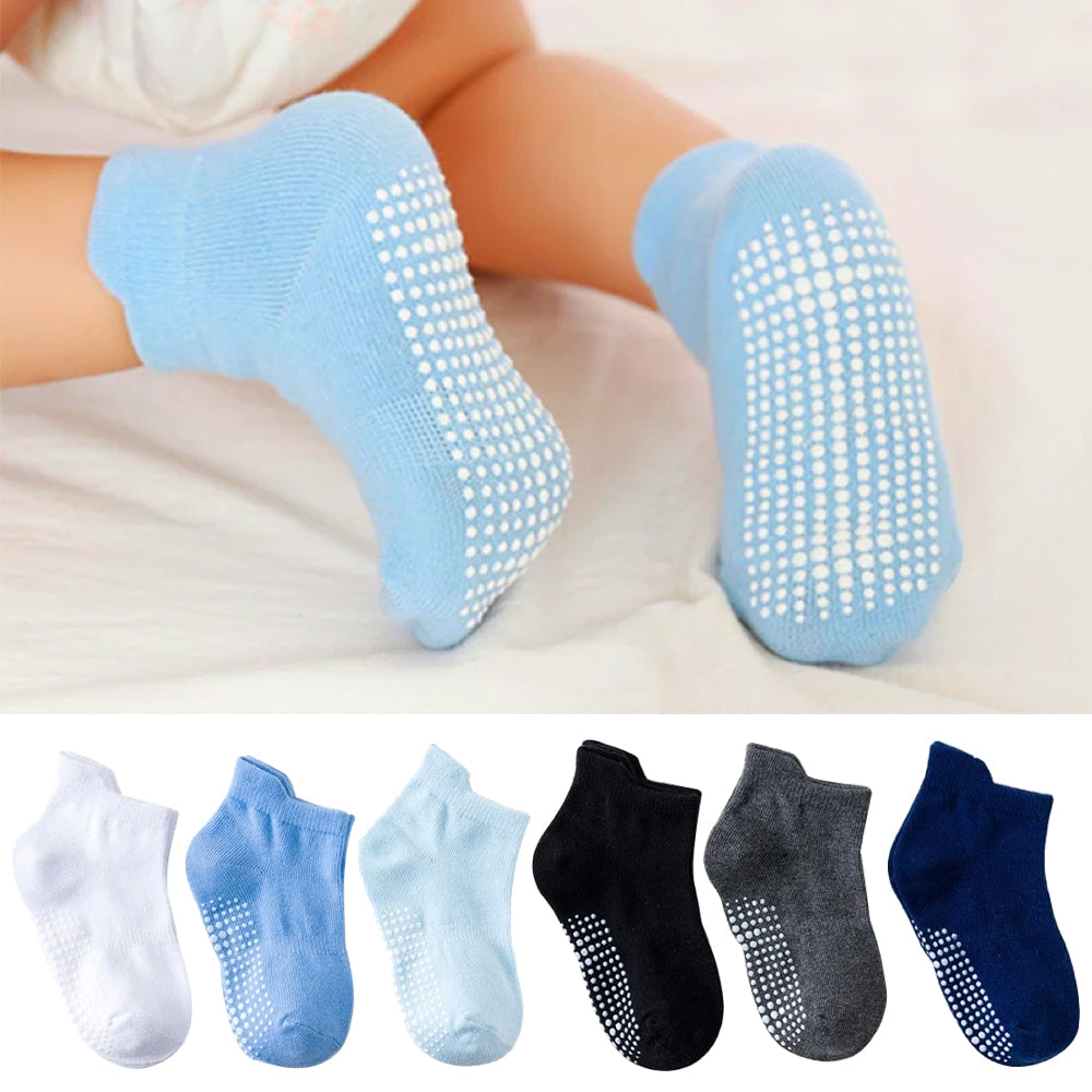 Baby Antislip Sokken 6 Paar – Veilige Peuter Sokken met Extra Grip