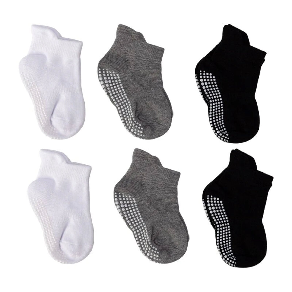 Baby Antislip Sokken 6 Paar – Veilige Peuter Sokken met Extra Grip