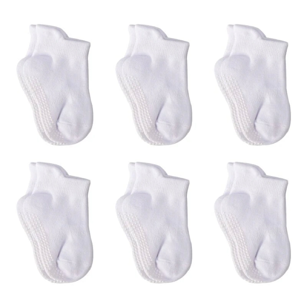 Baby Antislip Sokken 6 Paar – Veilige Peuter Sokken met Extra Grip