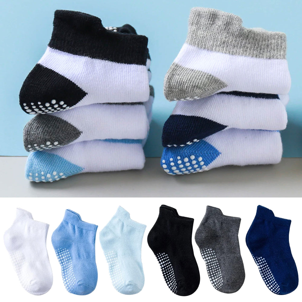 Baby Antislip Sokken 6 Paar – Veilige Peuter Sokken met Extra Grip