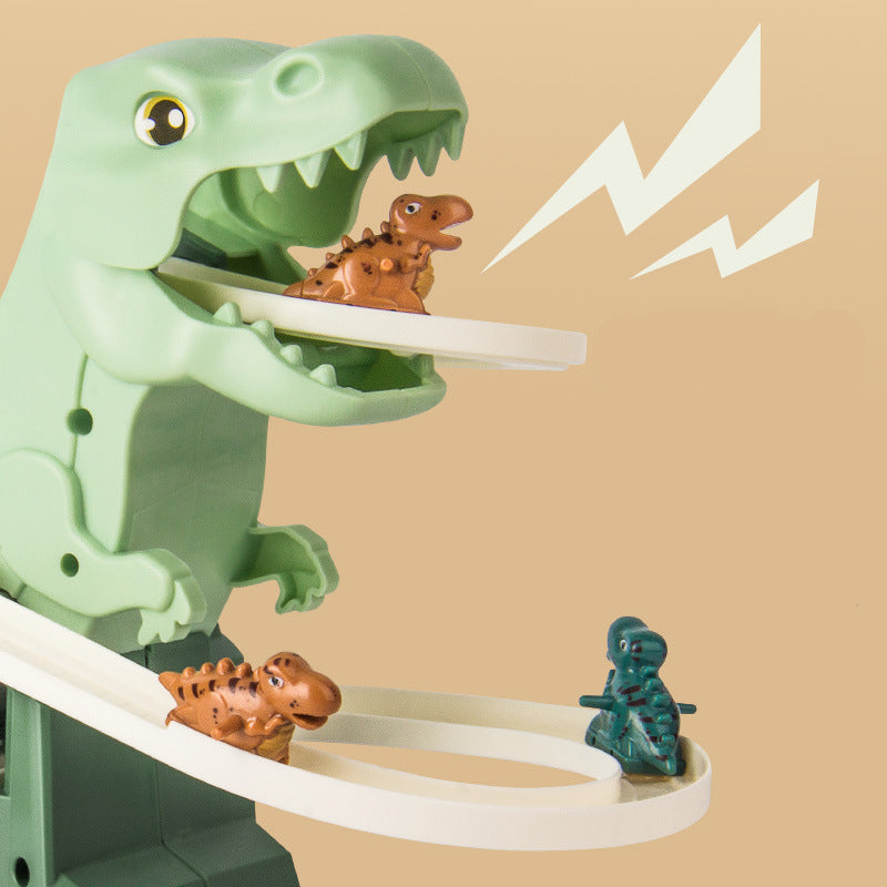 DinoRace™ Interactieve Racebaan met Dinosaurussen | Auto's met Automatische Klimfunctie & LED Verlichting