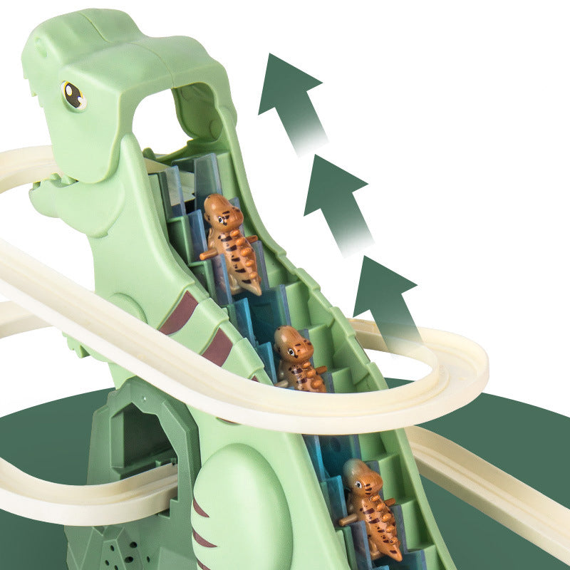 DinoRace™ Interactieve Racebaan met Dinosaurussen | Auto's met Automatische Klimfunctie & LED Verlichting
