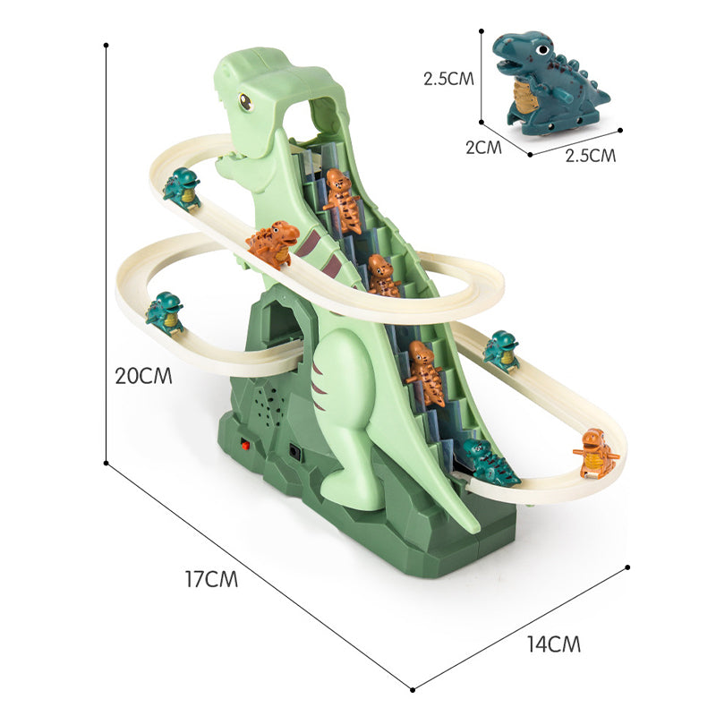 DinoRace™ Interactieve Racebaan met Dinosaurussen | Auto's met Automatische Klimfunctie & LED Verlichting