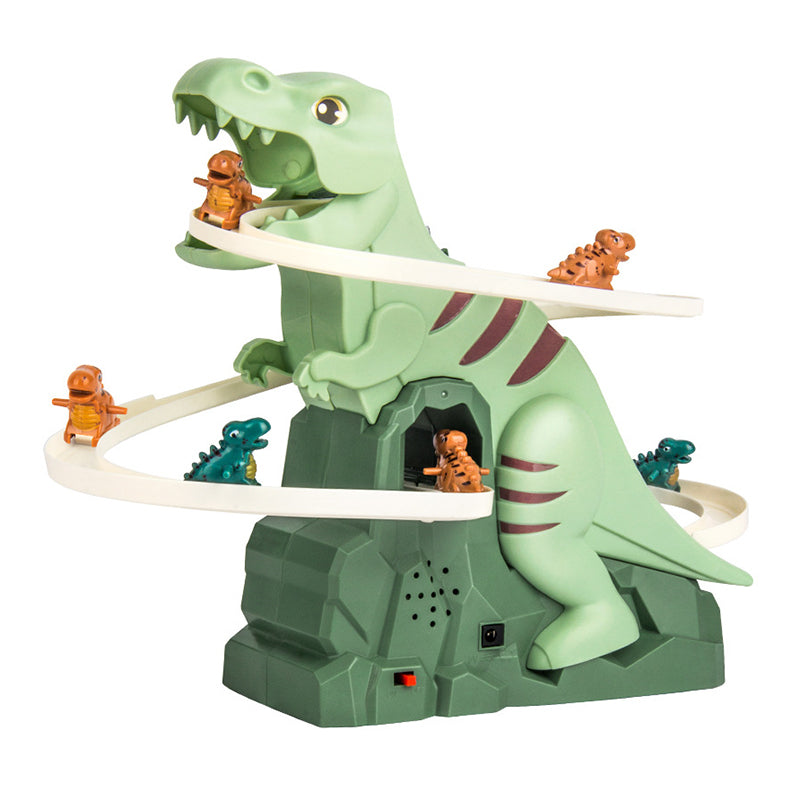 DinoRace™ Interactieve Racebaan met Dinosaurussen | Auto's met Automatische Klimfunctie & LED Verlichting