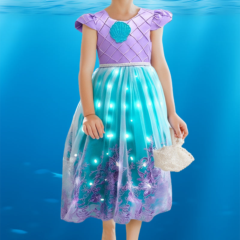 Lichtgevende Prinsessenjurk voor Kinderen – Zeemeermin Thema & Complete Accessoires | MagicWave