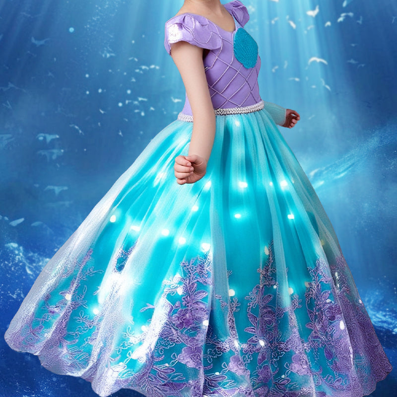 Lichtgevende Prinsessenjurk voor Kinderen – Zeemeermin Thema & Complete Accessoires | MagicWave
