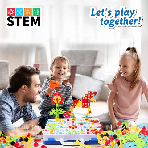 STEM Constructieset met Elektrische Boor – 237-delige TechCraft Builder Lab Bouwset voor Kinderen 3+